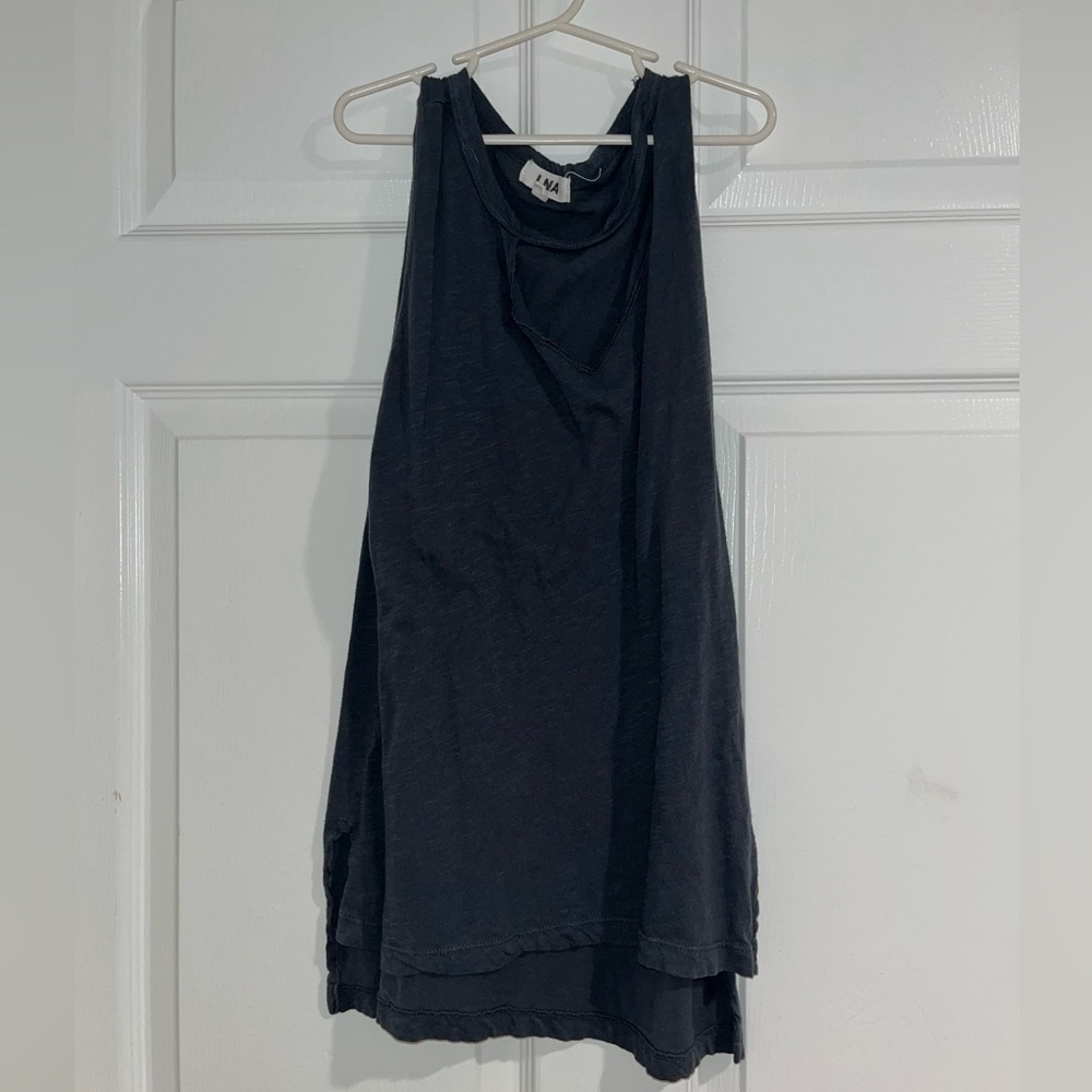 LNA blue/gray open front cut tank size xsmall